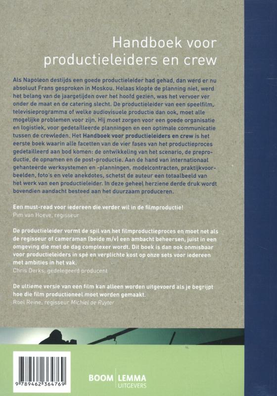 Handboek voor productieleiders en crew achterkant