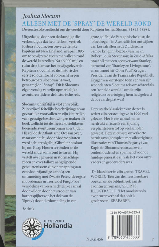 Alleen met de "Spray" de wereld rond / Hollandia zeeboeken achterkant