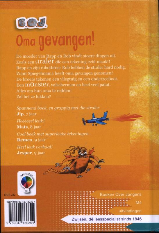 Oma gevangen / B.O.J. achterkant