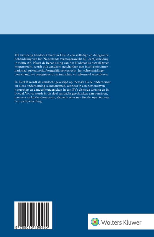 Handboek Nederlands vermogensrecht bij scheiding Deel A achterkant