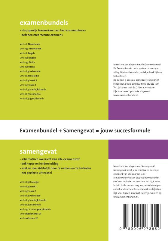 Samengevat wiskunde Vmbo-Kgt achterkant