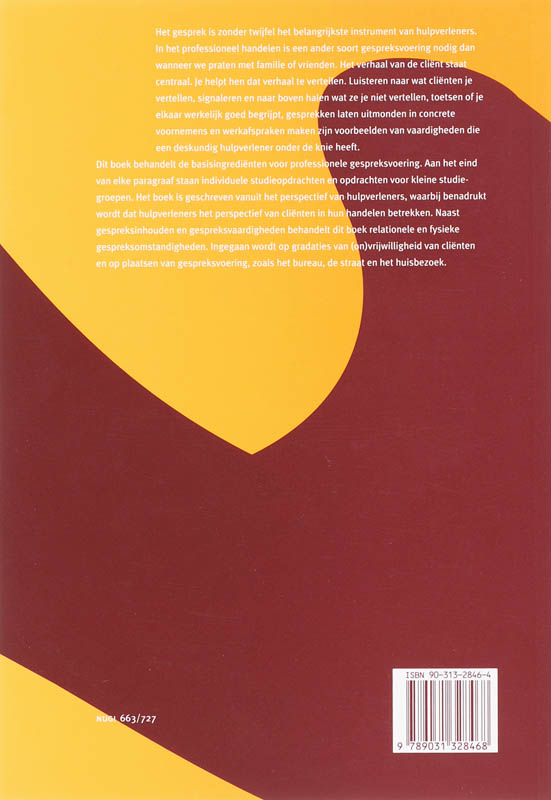 Individuele gesprekvoering / Sociaal agogisch basiswerk achterkant
