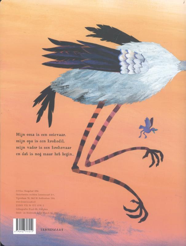 Mijn oma is een ooievaar achterkant