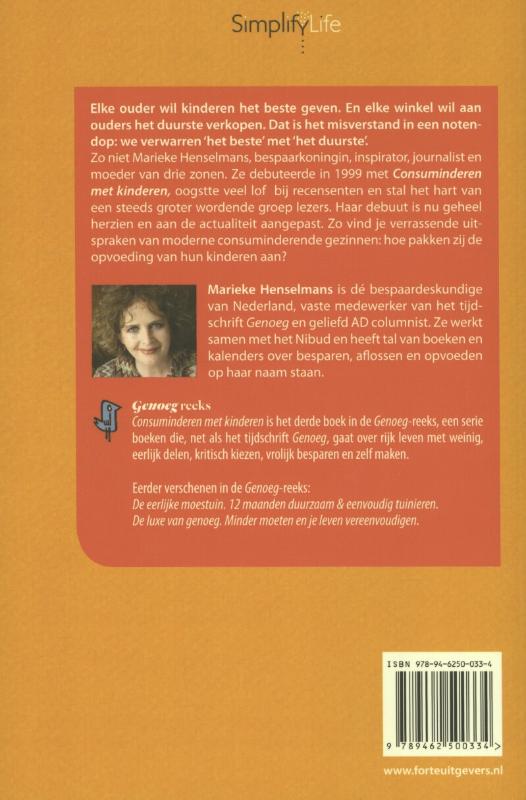 Consuminderen met kinderen / Genoeg reeks achterkant