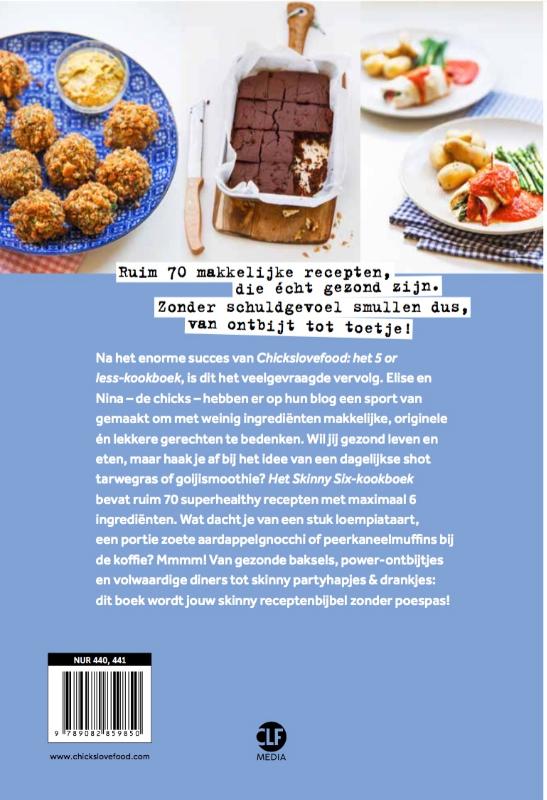 Het skinny six - kookboek / Chickslovefood / 2 achterkant