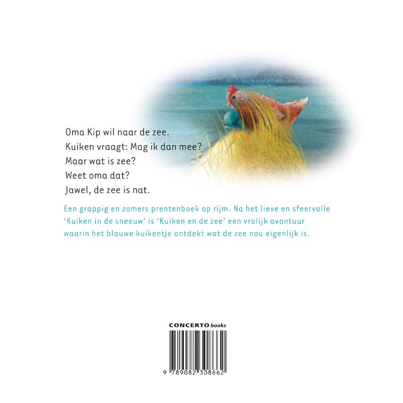 Kuiken en de zee achterkant