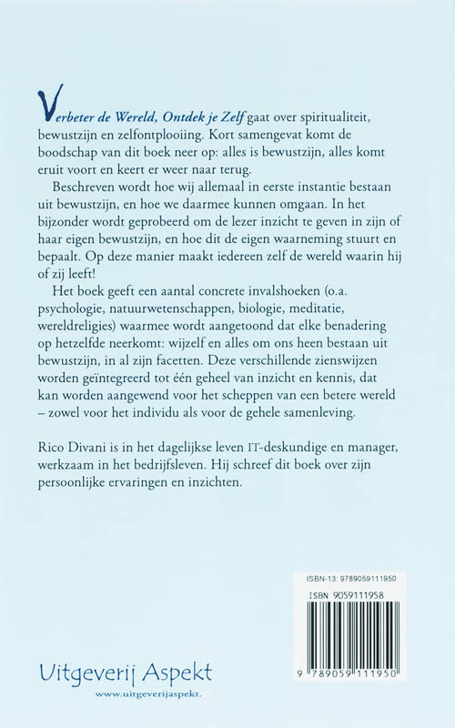 Verbeter de wereld ontdek je Zelf achterkant