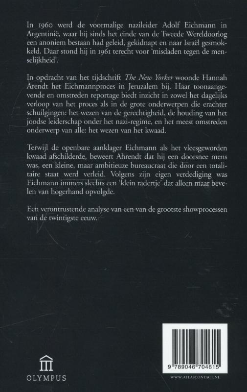 Eichmann in Jeruzalem achterkant