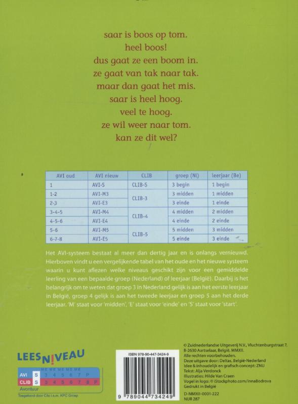 Hoog in de boom / Tijd voor een boek achterkant