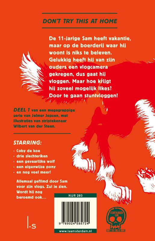 Stuntvlogger Sam en de wolf van Weverseind / Stuntvlogger Sam / 1 achterkant