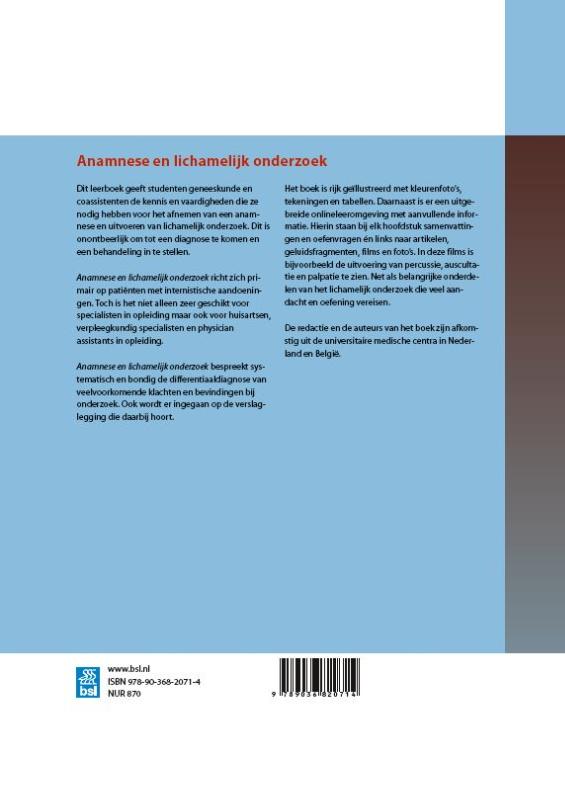 Anamnese en lichamelijk onderzoek achterkant