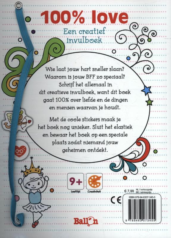 100% love, een creatief vulboek achterkant