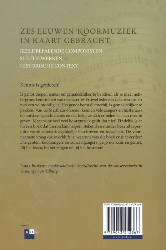 Handboek van de koormuziek achterkant