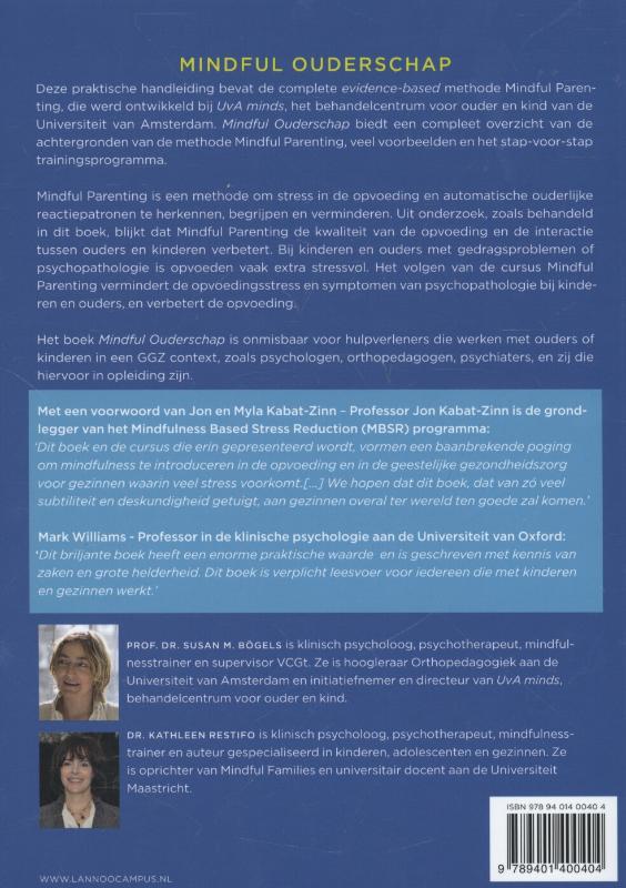 Mindfull ouderschap achterkant