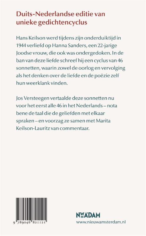 Sonnetten voor Hanna achterkant