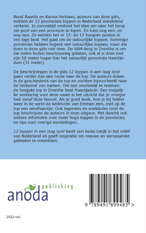 12 toppen in een laag land achterkant