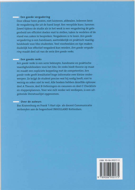 Een goede vergadering achterkant