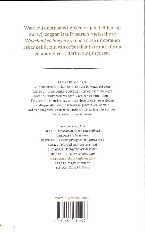 Waarheid en leugen / Kleine Klassieken achterkant