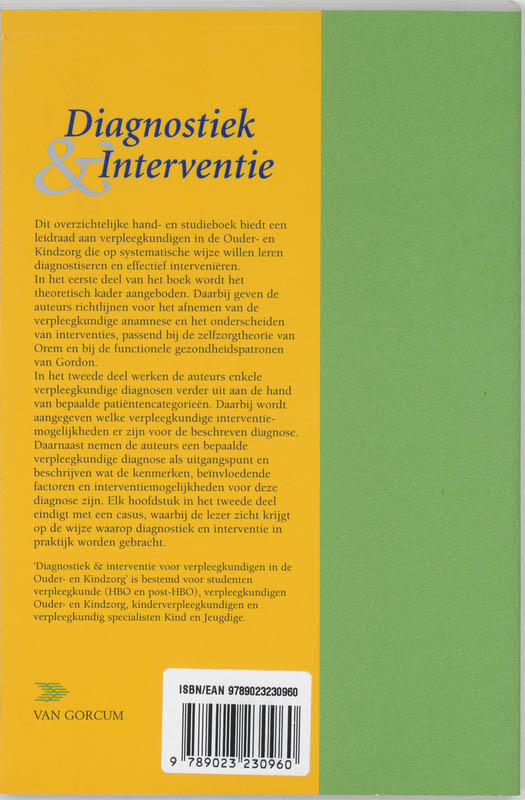 Diagnostiek & interventie voor verpleegkundigen in de ouder- en kindzorg achterkant