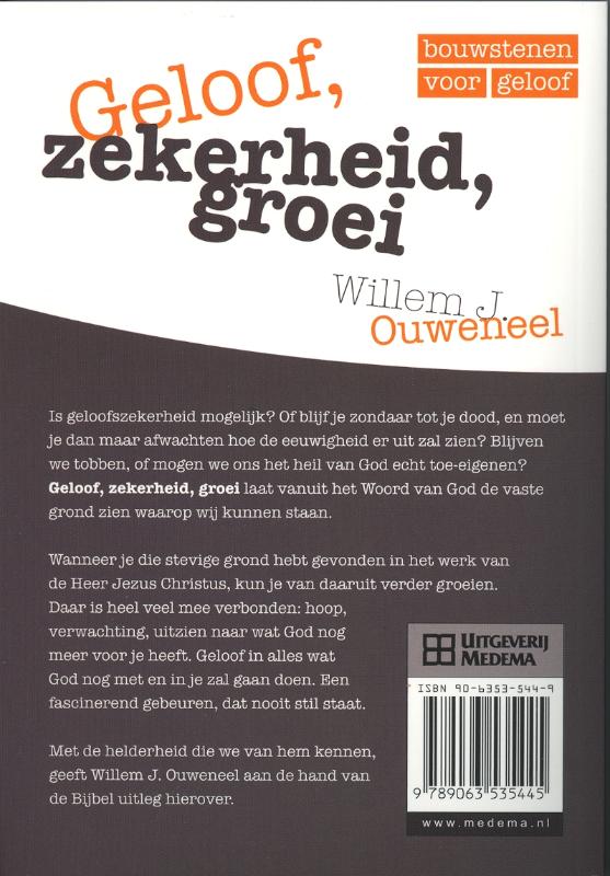Geloof, zekerheid, groei / Bouwstenen voor geloof achterkant