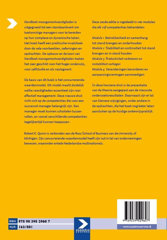 Handboek managementvaardigheden achterkant