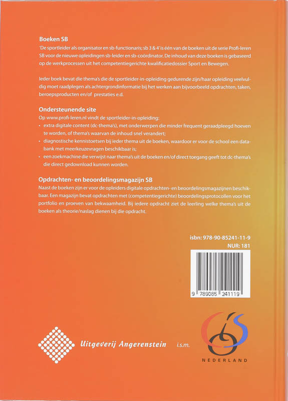 De sportleider als organisator en SB-functionaris / SB 3&4 / Profi-leren SB achterkant