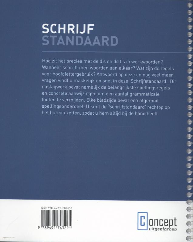 Schrijfstandaard achterkant
