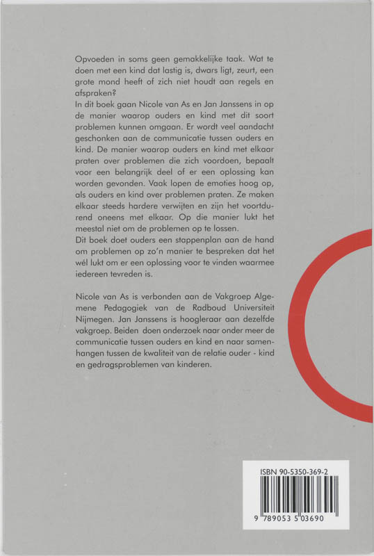 Praten met kinderen achterkant