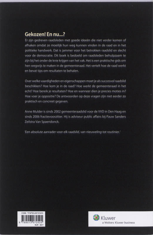 Gekozen! En nu...? achterkant