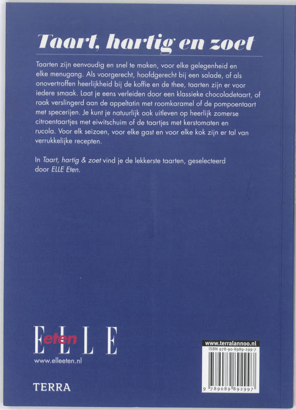 Taart hartig en zoet / ELLE eten achterkant