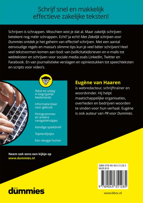 Voor Dummies - Zakelijk schrijven voor dummies achterkant
