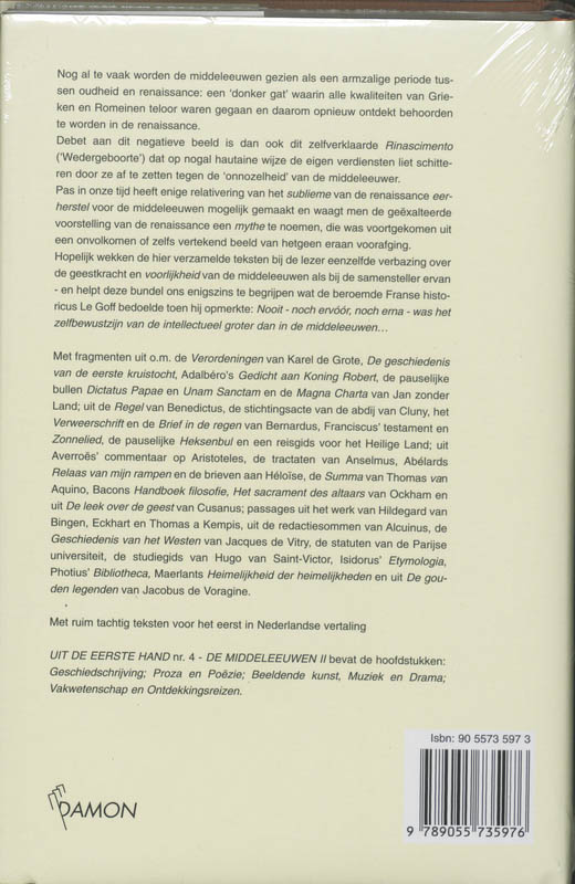 De Middeleeuwen / I / Uit de eerste hand / 3 achterkant