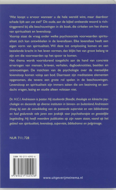Spiritualiteit en levensloop achterkant