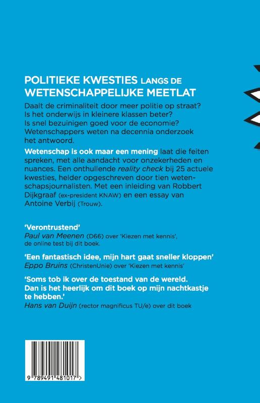 Wetenschap is ook maar een mening achterkant