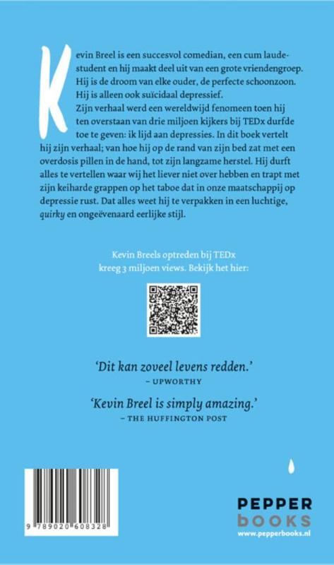 Komiek versus depressie achterkant