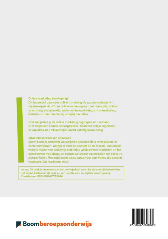 Online marketing (verdieping) - folio / Keuzedelen achterkant
