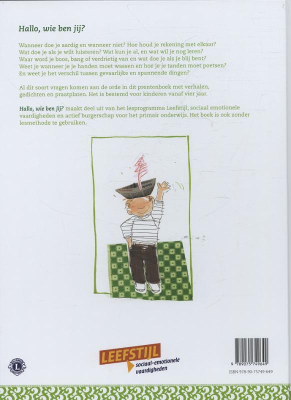 Leefstijl Hallo, wie ben jij? achterkant