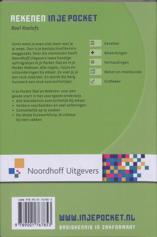 In je pocket Rekenen achterkant