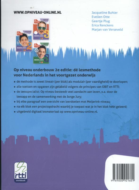 Op niveau  - Nederlands 2 onderbouw havo/vwo Leeropdrachtenboek achterkant