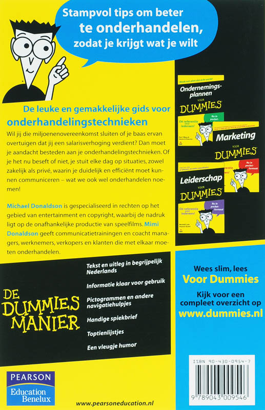 Onderhandelen voor Dummies / Voor Dummies achterkant