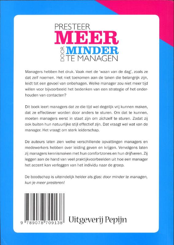 Presteer Meer Door Minder Te Managen achterkant