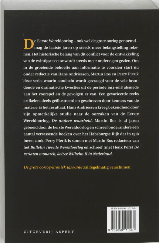 De Grote Oorlog 1 achterkant