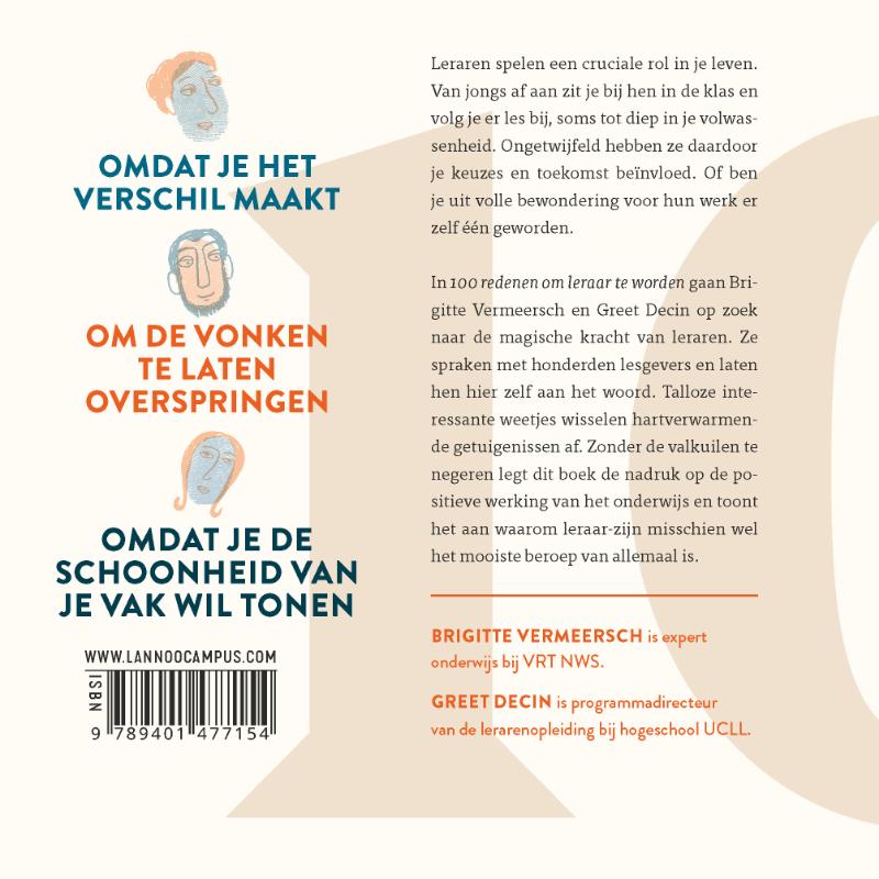 100 redenen om leraar te worden achterkant