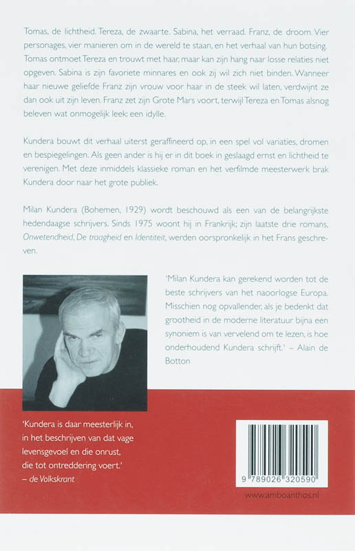 De ondraaglijke lichtheid van het bestaan / Moderne klassieken achterkant