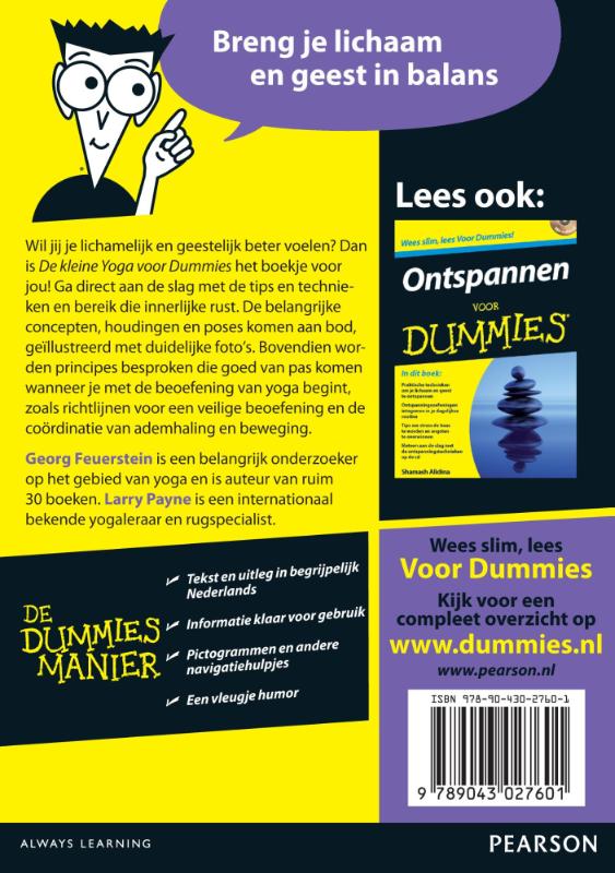 De kleine yoga voor Dummies / Voor Dummies achterkant