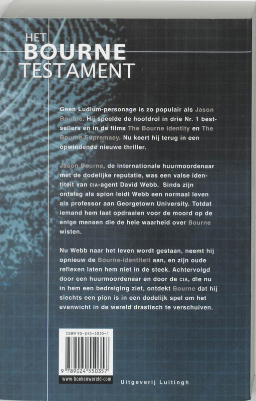 Het Bourne Testament / De Bourne collectie achterkant