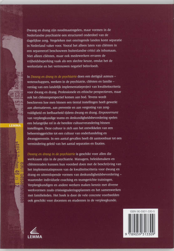 Dwang en drang in de psychiatrie achterkant
