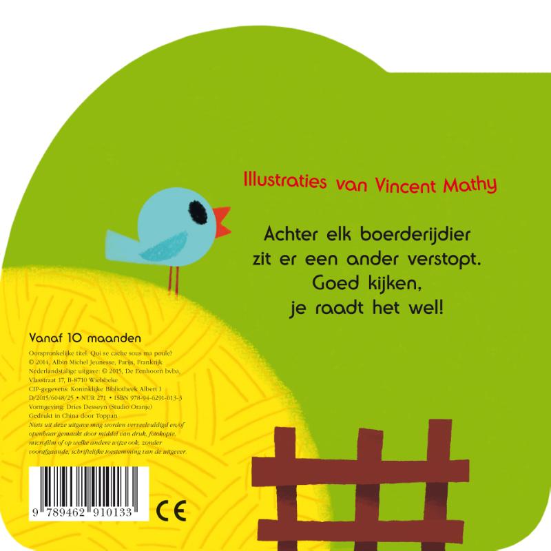 Wie verstopt zich achter mijn kip? achterkant