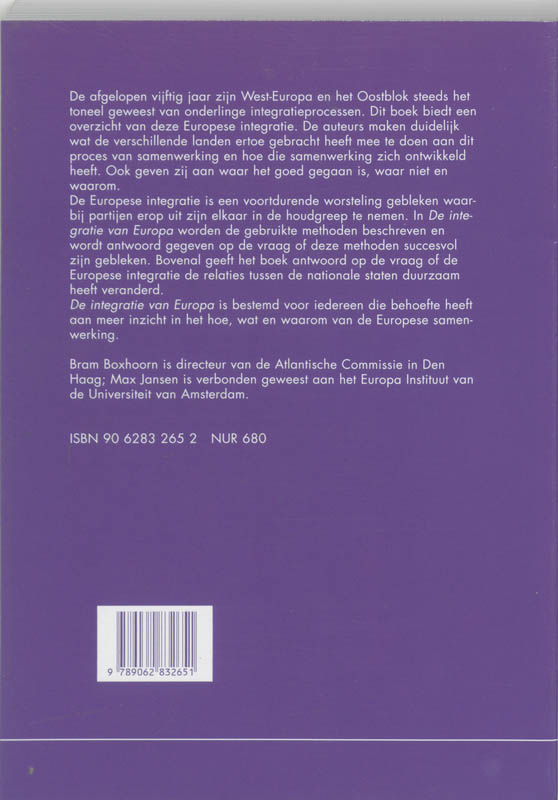 De Integratie Van Europa achterkant