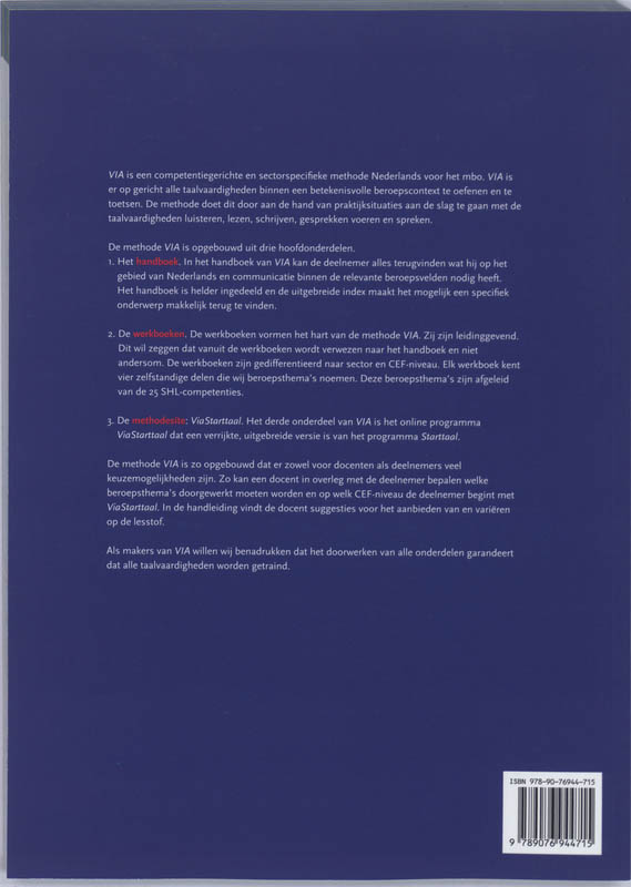 VIA / A2 Groen / deel Werkboek achterkant